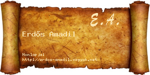 Erdős Amadil névjegykártya